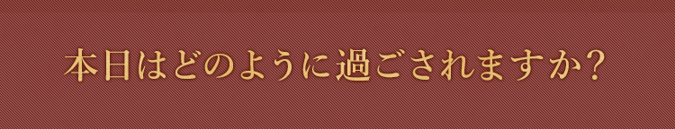 本日はどのように過ごされますか？